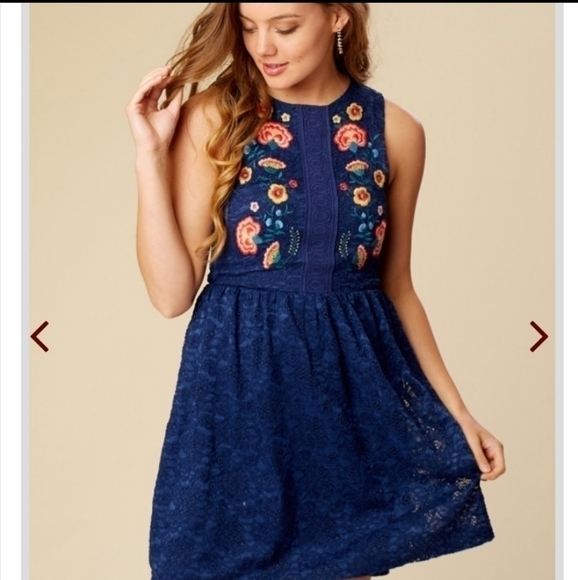 𝅺ALTAR'D State Navy Blue Concorde Dress - Picture 1 of 5